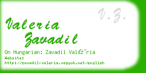 valeria zavadil business card